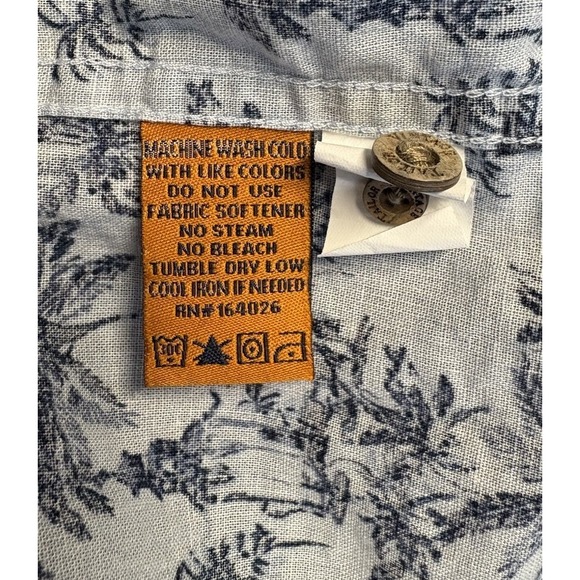 Tailor Vintage Men's Linen Blend Short Sleeve Shirt Blue Palm Trees Vacation XXL - Picture 8 of 10